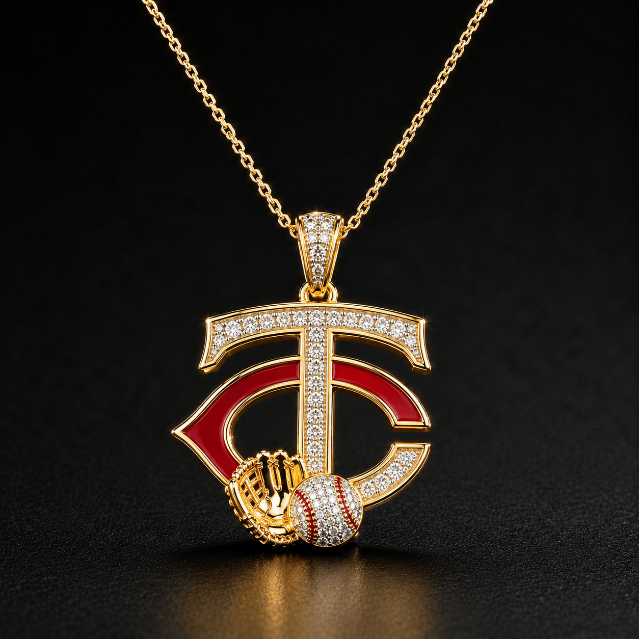 MNST Solid Gold Chain with Diamond Pendant BMD