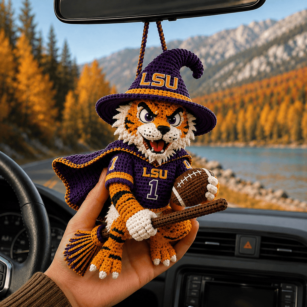 LSU Handmade Car Ornament BMD