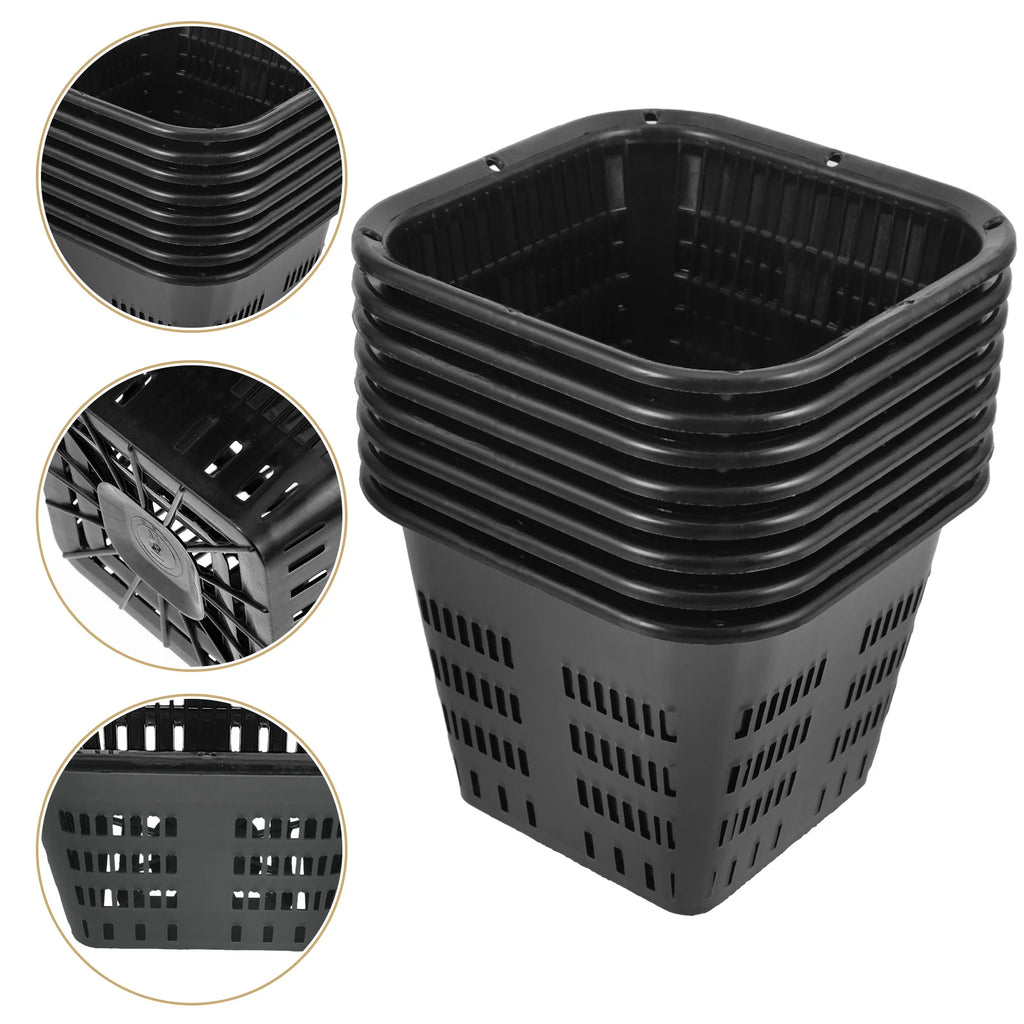 8Pcs Hydroponic Vegetable Basket Net Pots Garden Containers Plastic Net Pot Root Control Device Orchid Aquatic Plant